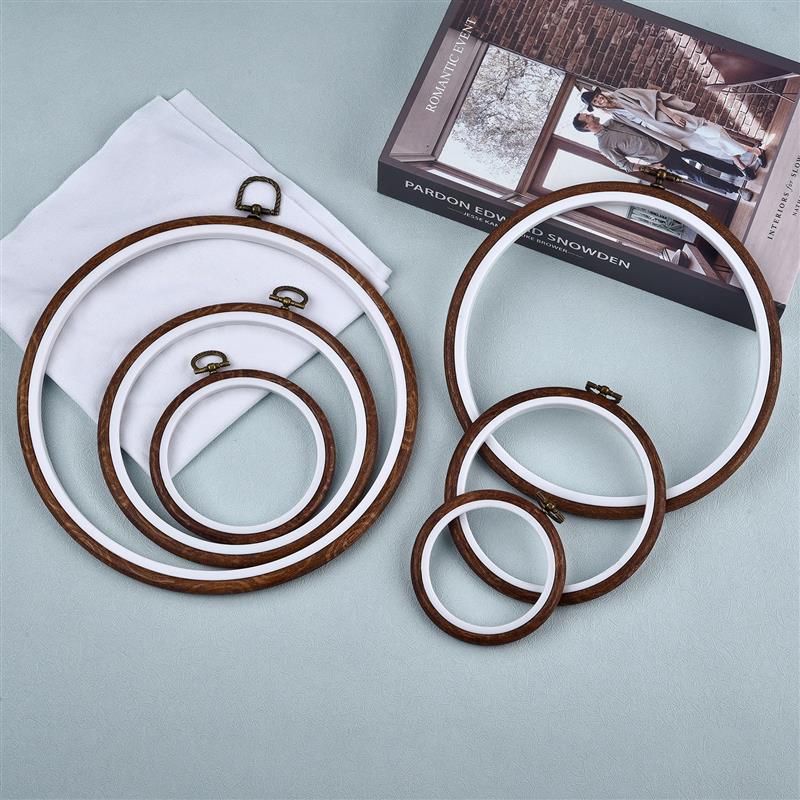 Embroidery Hoop Stand - Set Bingkai Lingkaran Bordir Warna Kayu