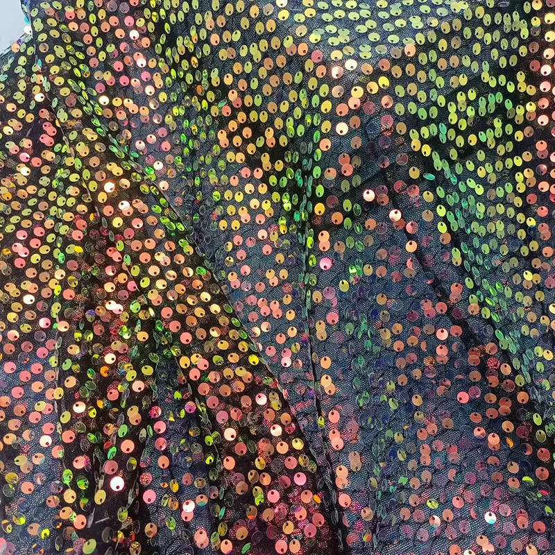 Embroidery Gradient - Kain Bordir Payet Pelangi 6mm Kain