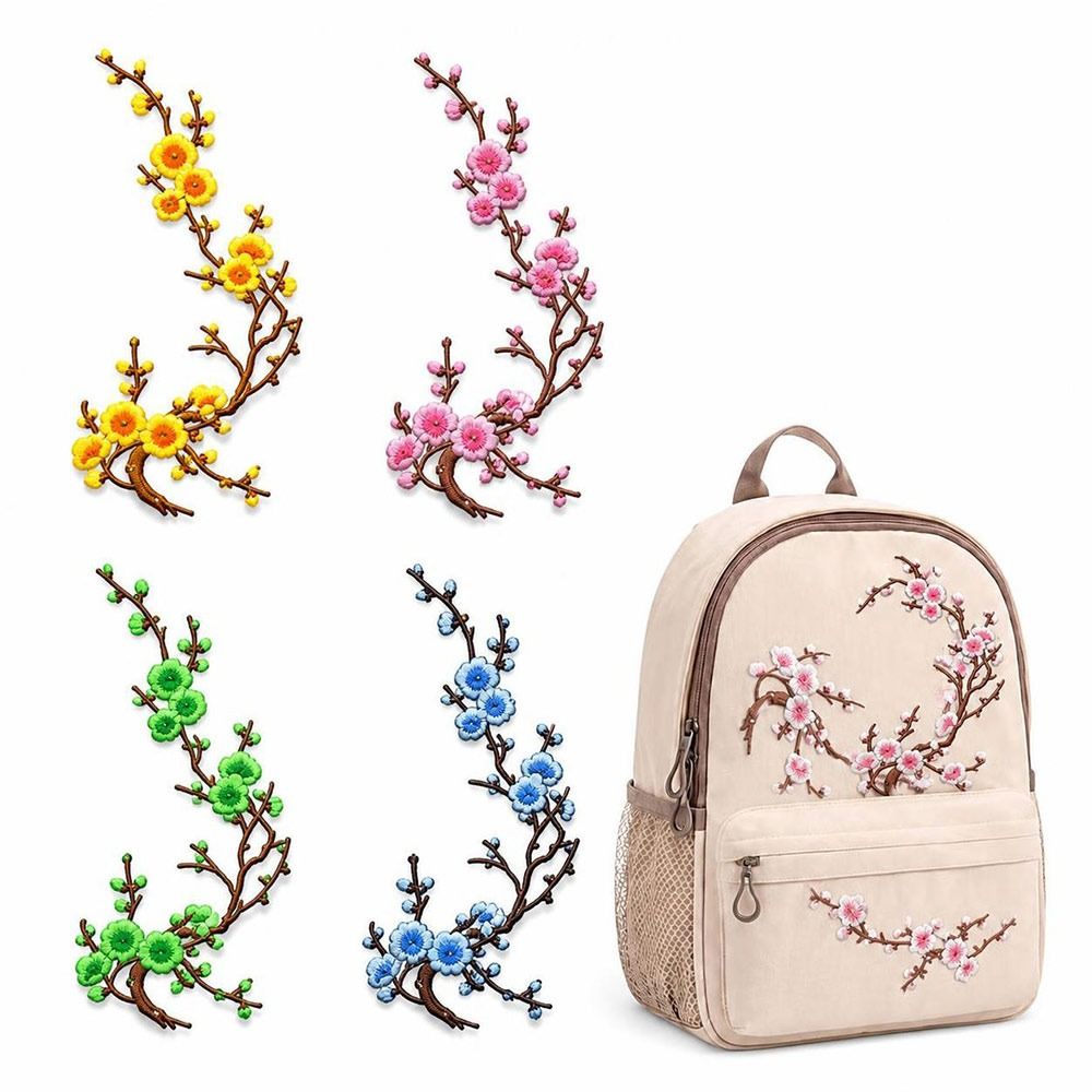 Embroidery Patch - Patch Bunga Sakura DIY untuk Disetrika