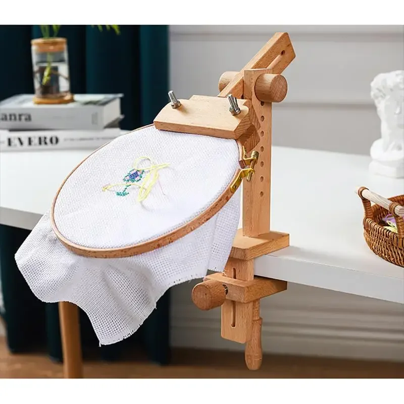 Embroidery Hoop Stand - 360 ° Alat Jahit Bordir Kayu