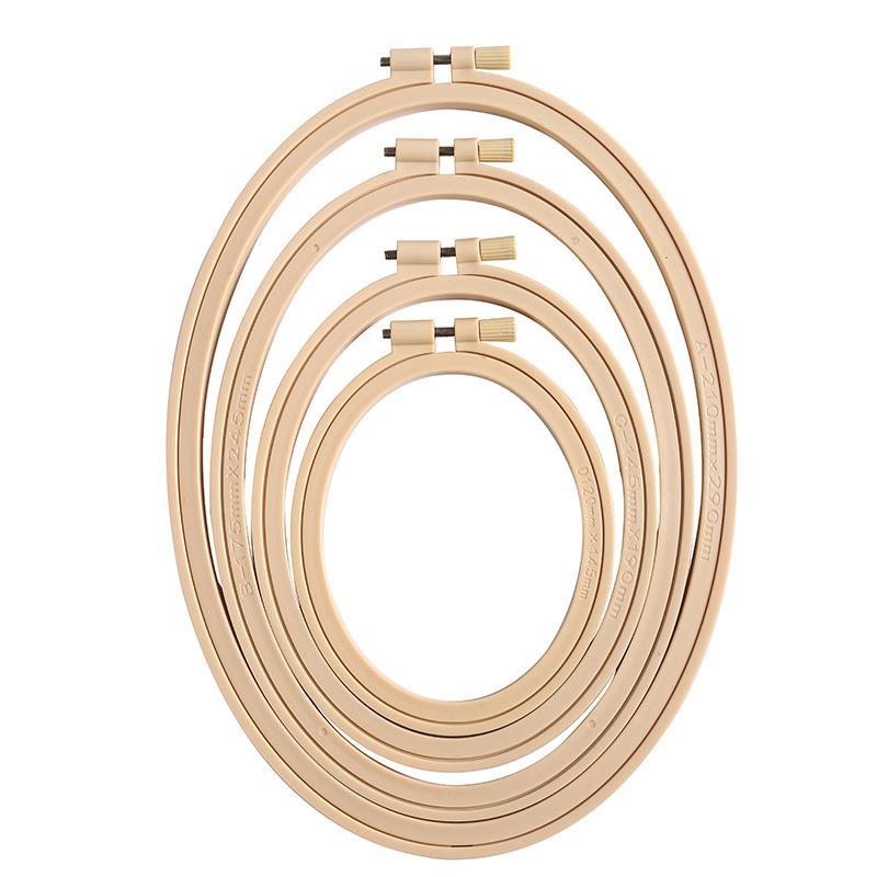 Embroidery Hoop Stand - Imitasi bambu plastik Oval kayu warna