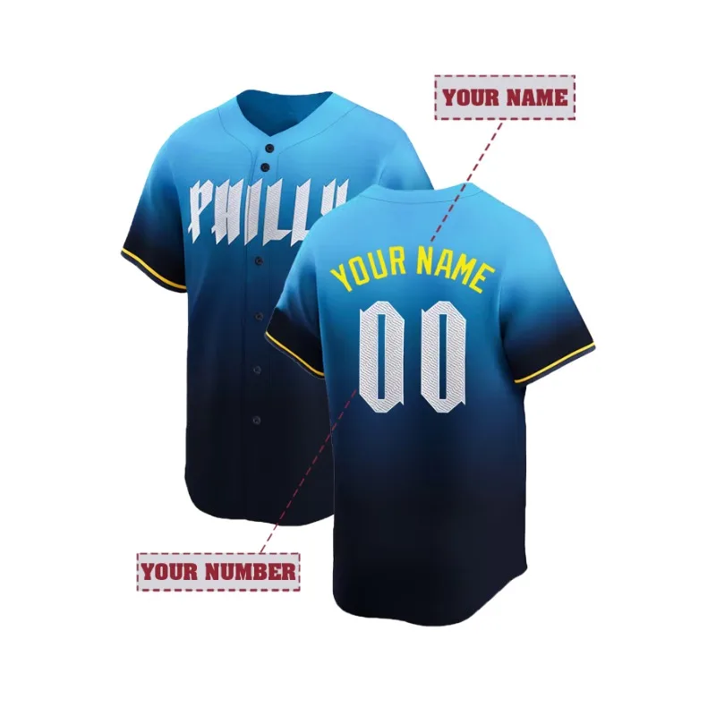 Embroidery Gradient - Jersey Bisbol Bordir Pria Nama dan