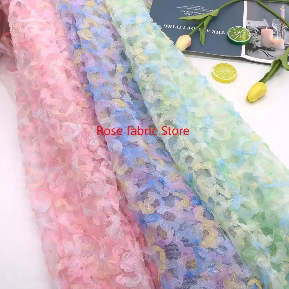 Embroidery Gradient - Kain renda rajutan sifon gradien warna