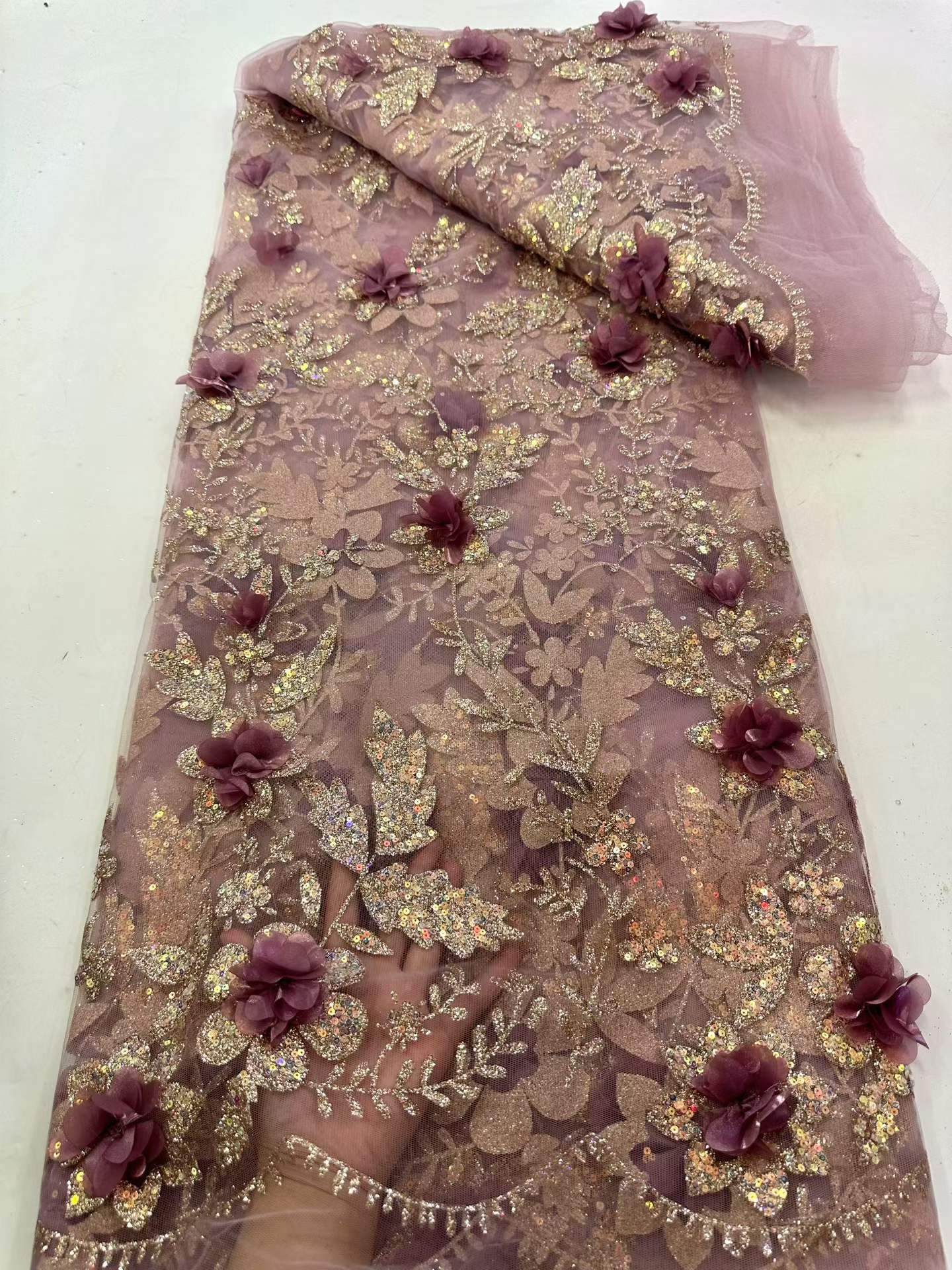 Embroidery Abaya - Kain Brokat Afrika Bordir Payet Kain