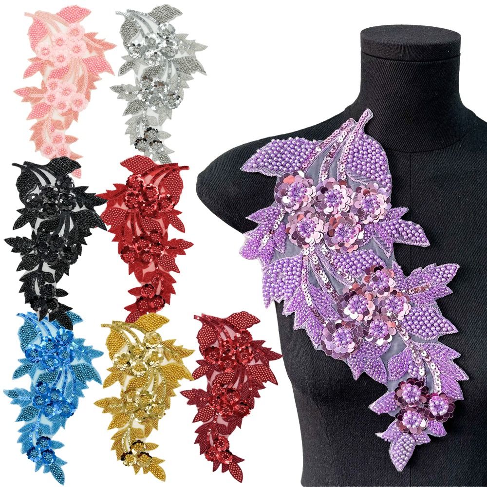Embroidery Patch - Patch Bordir Bunga Payet 3D untuk