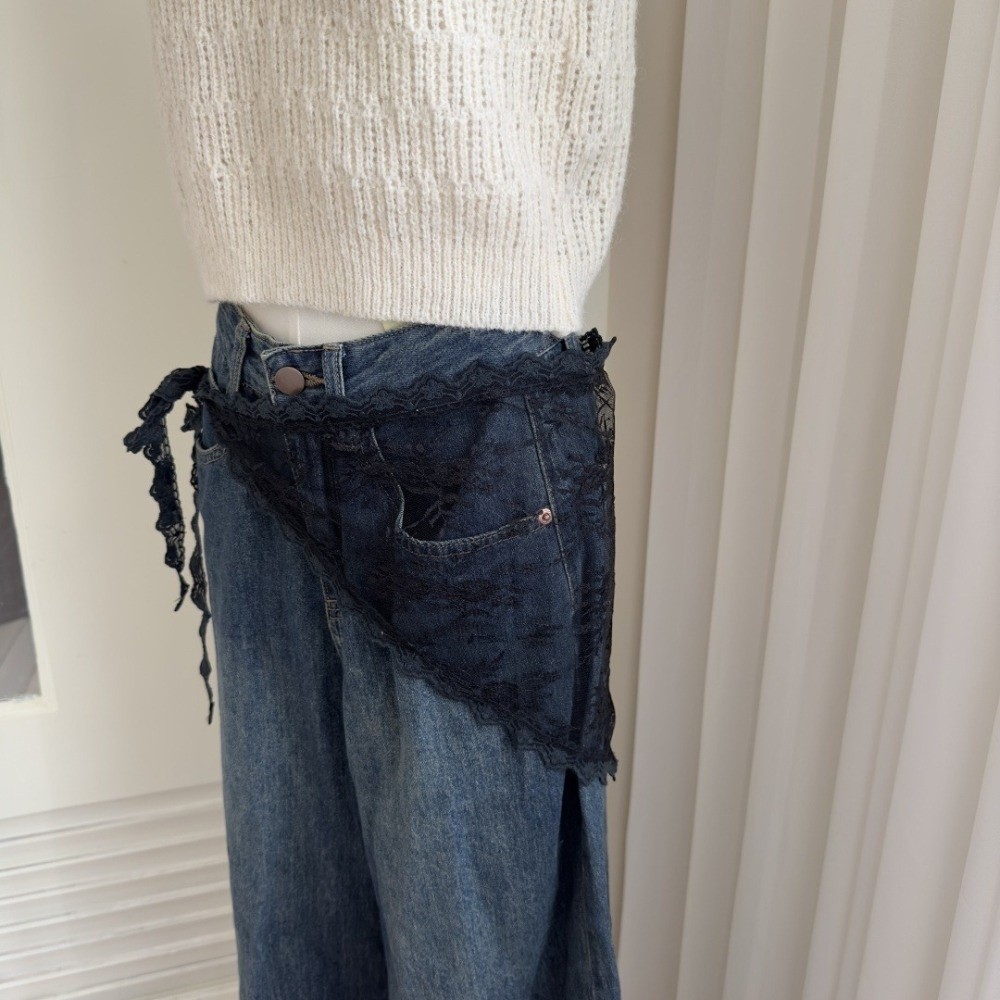 Embroidery Skirt - Aksesori Rok Setengah Panjang Berenda Pinggang