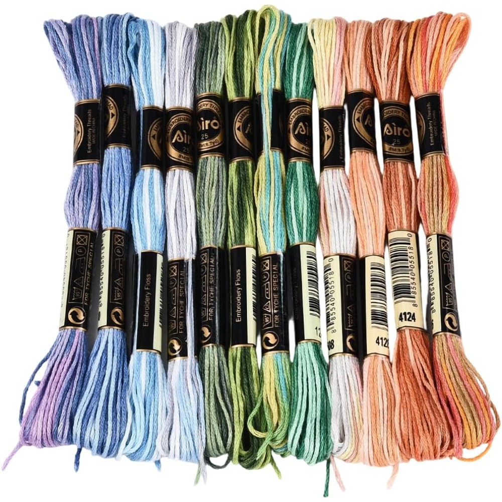 Embroidery Gradient - 12 Gulungan Benang Sulam 105 Yard,