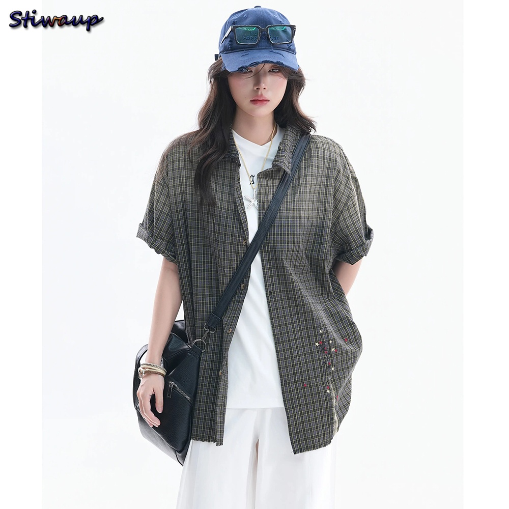 Embroidery Gradient - Blus dan Kemeja Wanita Vintage Motif