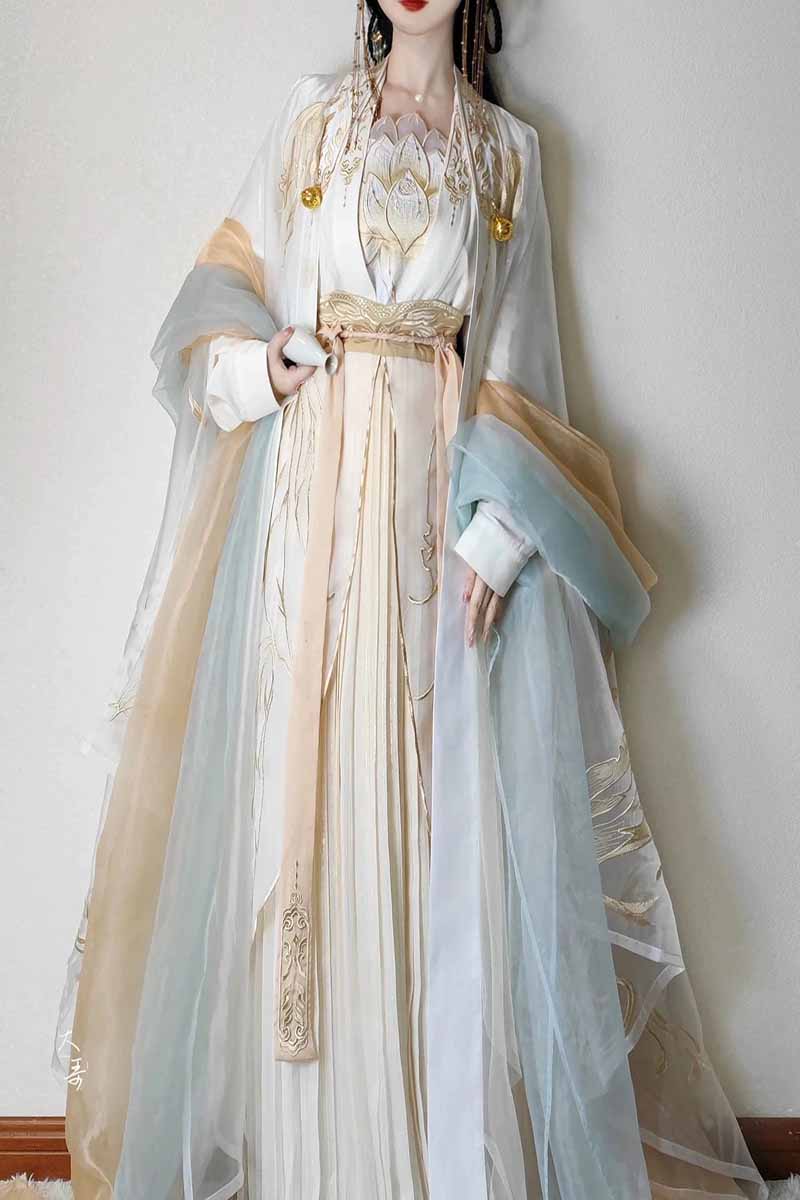 Embroidery Gradient - Gaun Hanfu Cina gaun Cosplay Hanfu