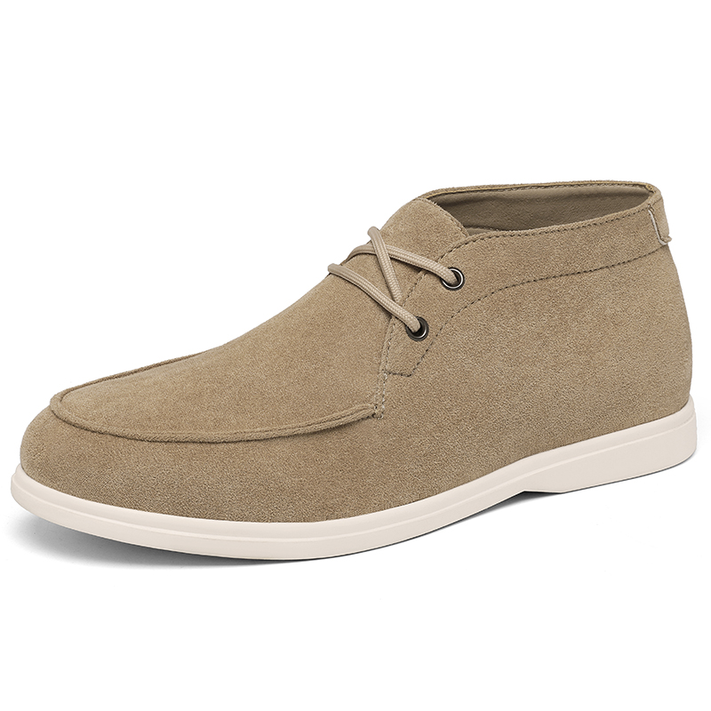 Embroidery White - Sepatu Chukka Kulit Suede Gaya Klasik