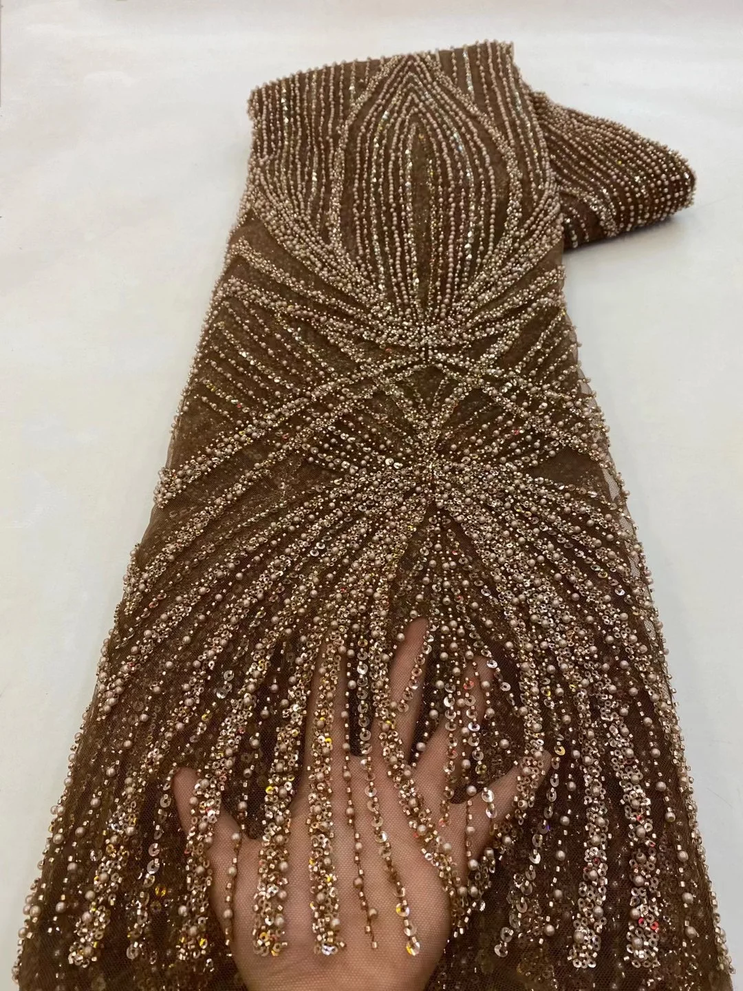 Embroidery Gradient - 2 yard Kain Renda Manik-manik Payet