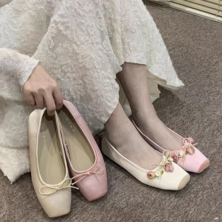 Sepatu Wanita Model Flats Bow  - Embroidery Designer ulasan dan harga