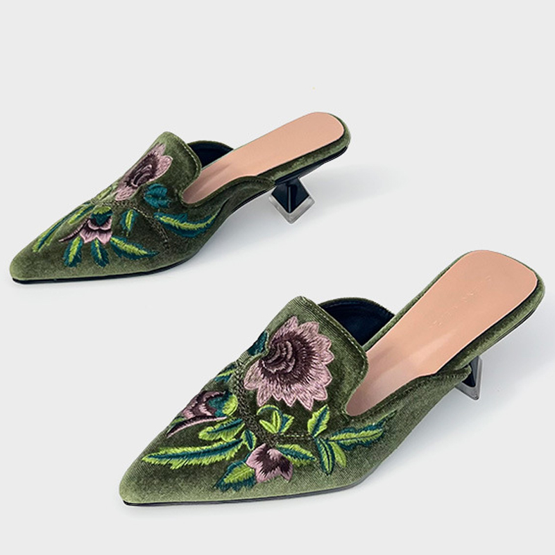 Sepatu Wanita Bordir Beludru,  - Embroidery Designer ulasan dan harga