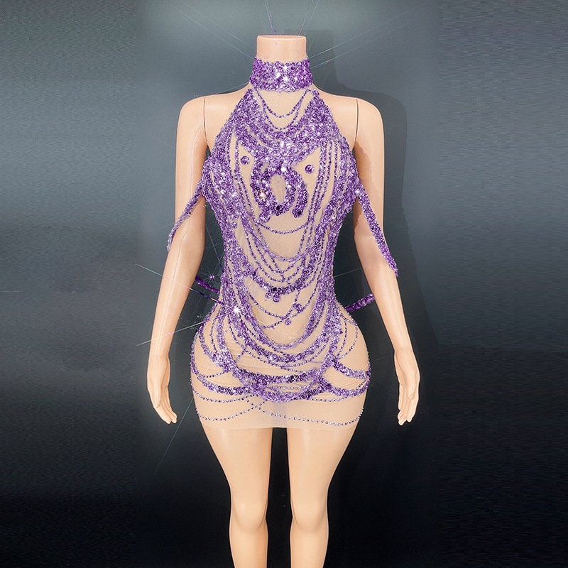 Gaun Prom perak berkilau seksi - Embroidery Skirt ulasan dan harga