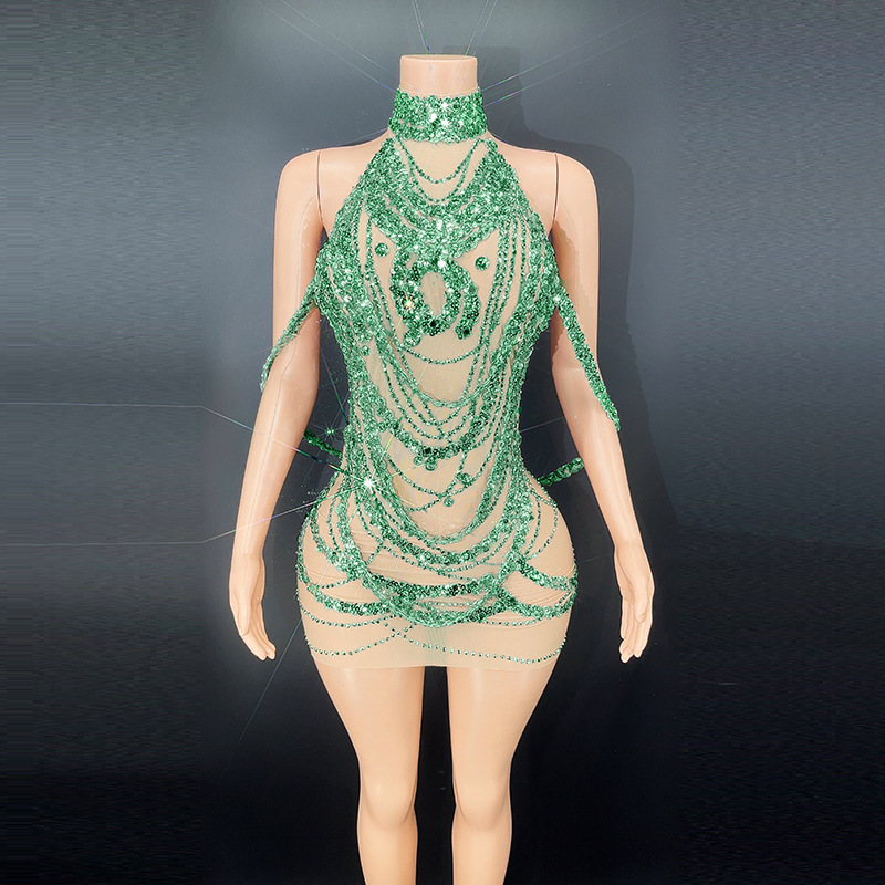 Gaun Prom perak berkilau seksi - Embroidery Skirt ulasan dan harga