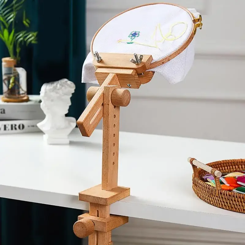 360 °   Alat Jahit Bordir Kayu - Embroidery Hoop Stand ulasan dan harga