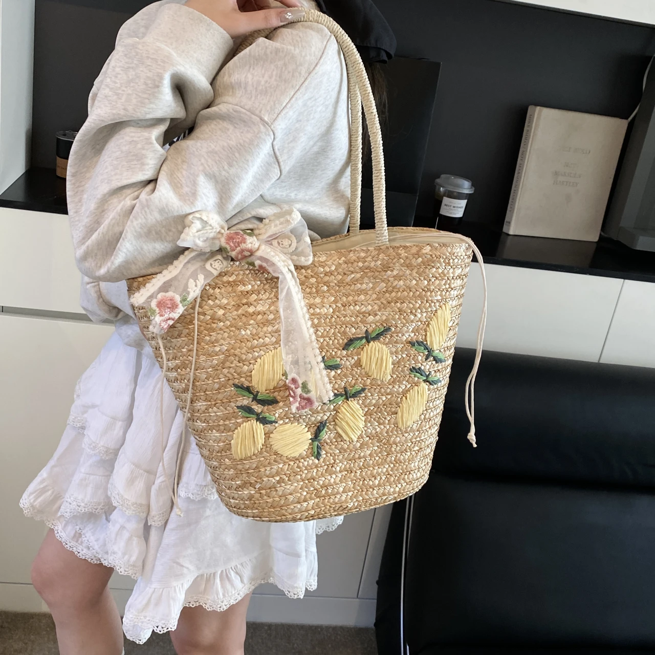 Tas bahu pantai kapasitas besa - Embroidery Ideas ulasan dan harga
