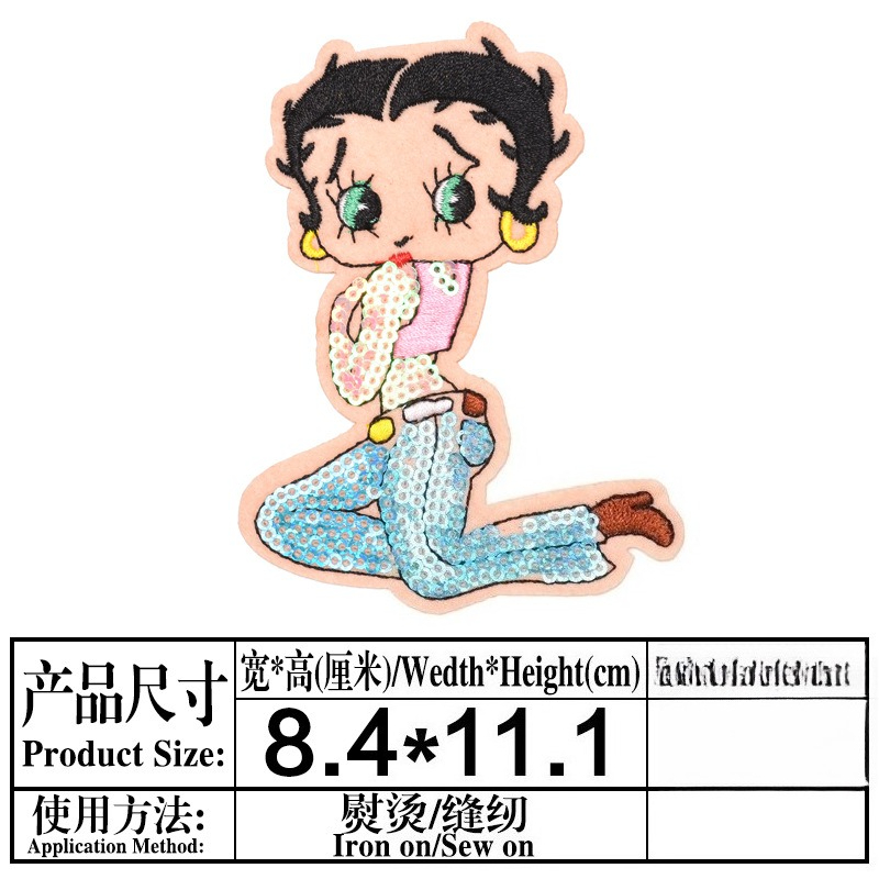 Patch Betty Boop dengan Cetak  - Embroidery Patch ulasan dan harga