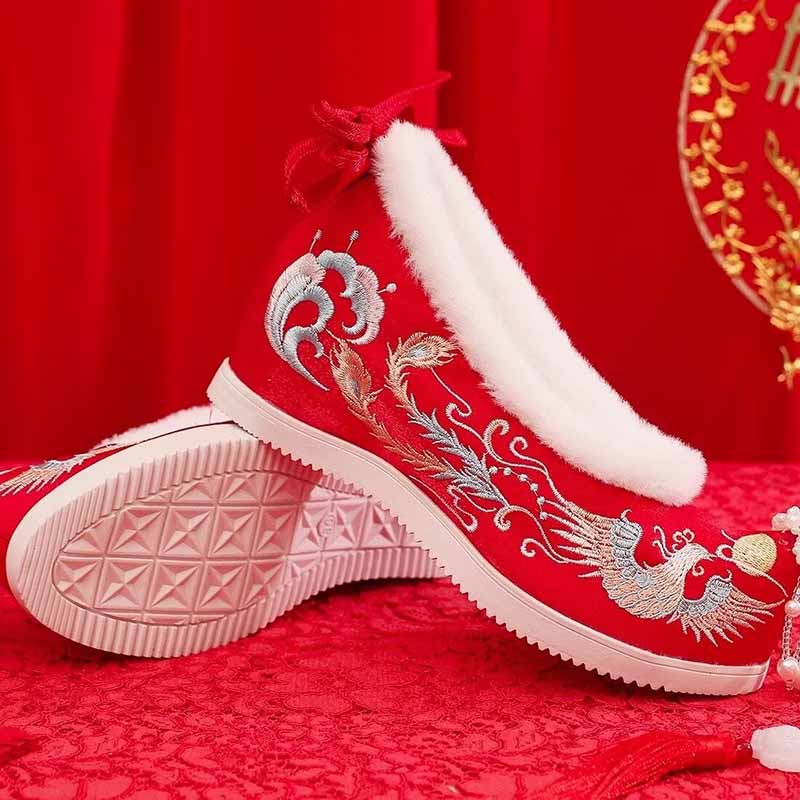 Sepatu Hanfu Musim Dingin Wani - Embroidery White ulasan dan harga