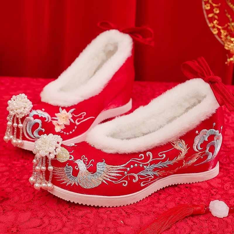 Sepatu Hanfu Musim Dingin Wani - Embroidery White ulasan dan harga