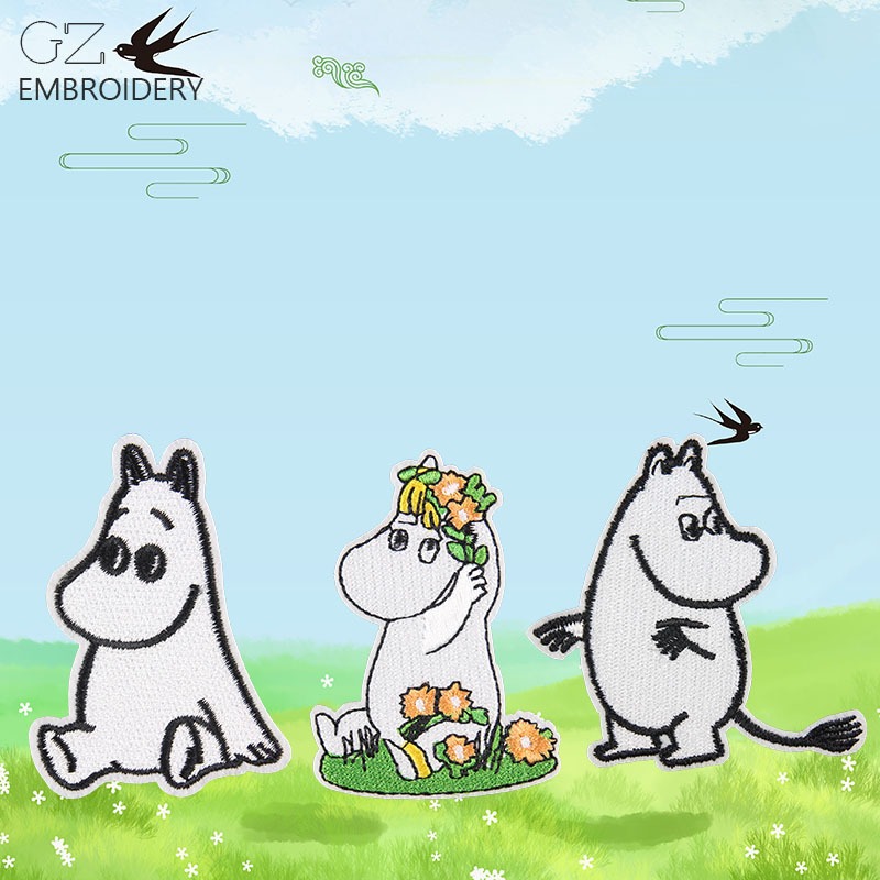 Patch Bordir Kartun Moomin Luc - Embroidery Patch ulasan dan harga