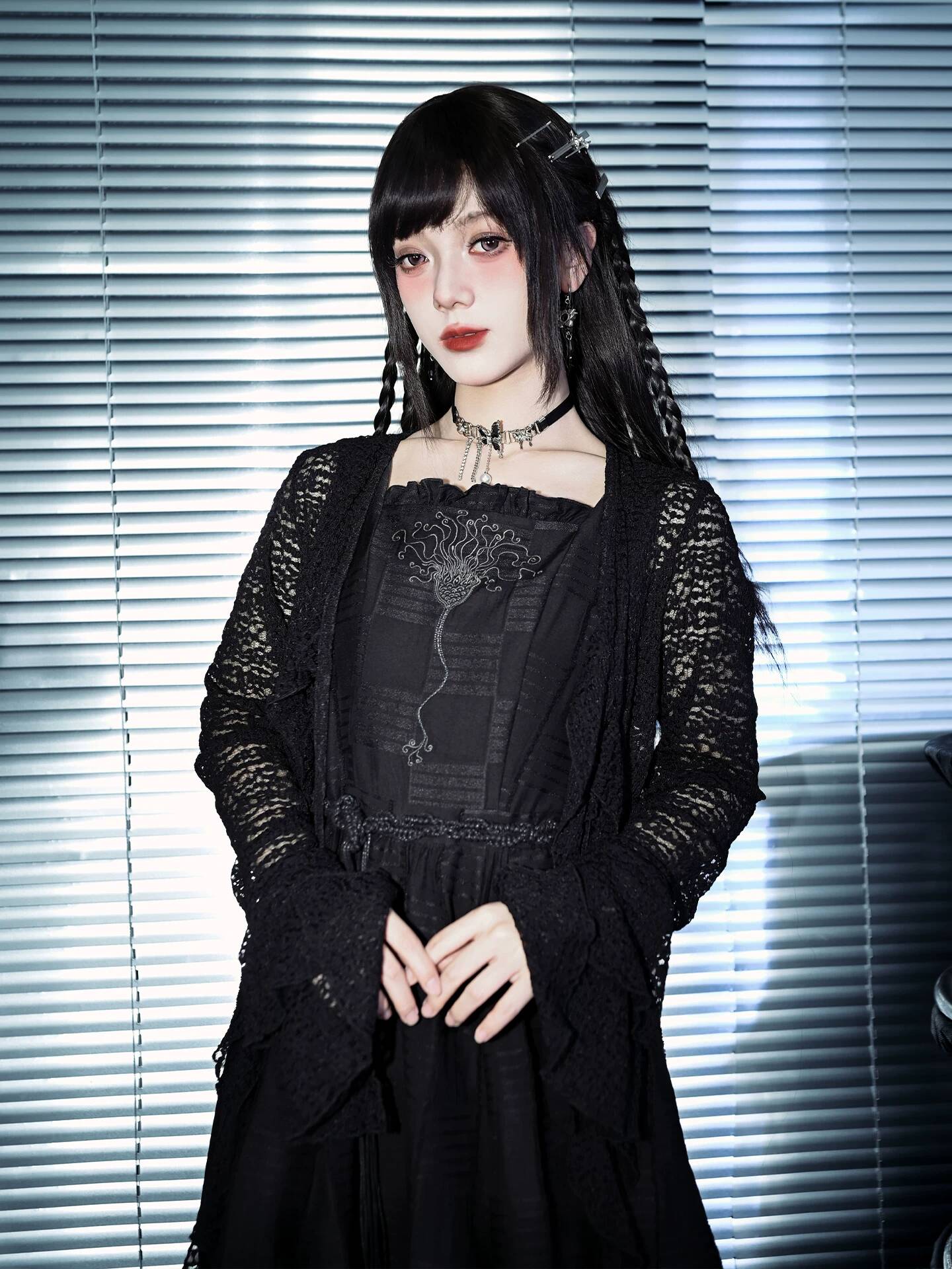 Gaun Bud Lapisan Ganda Hitam B - Embroidery Skirt ulasan dan harga