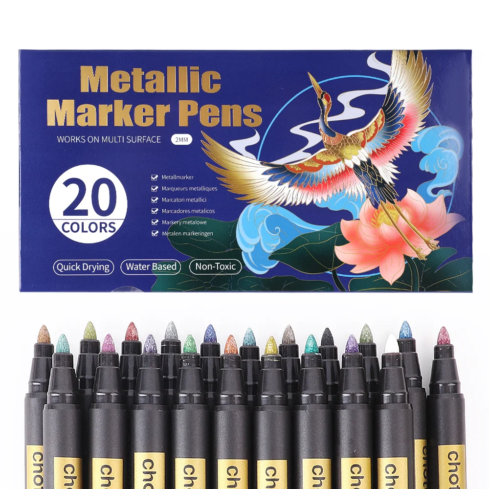 10/20 Warna Spidol Metalik Pen - Embroidery Egg ulasan dan harga