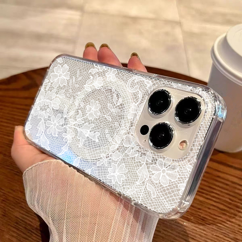 Casing Ponsel Magnetik Motif B - Embroidery White ulasan dan harga