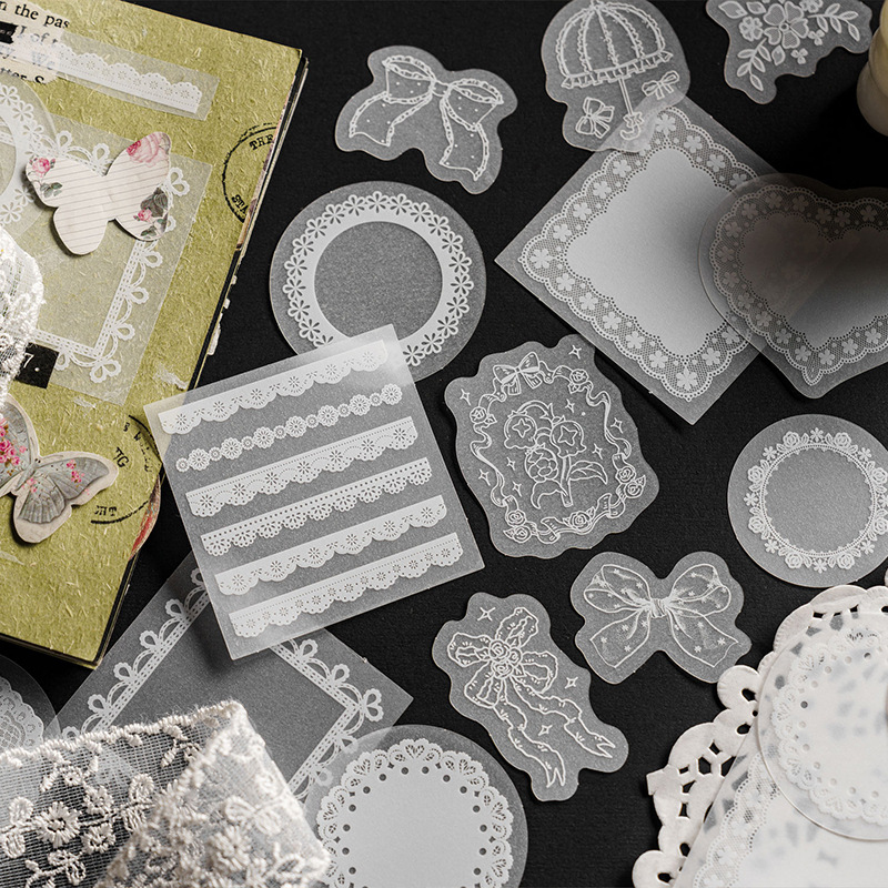 30 Buah/Lot Paket Stiker Renda - Embroidery Paper ulasan dan harga