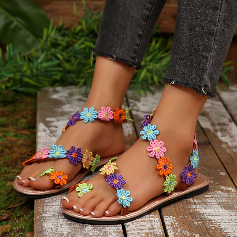 Sandal Wanita Bordir Bunga Boh - Embroidery Designer ulasan dan harga