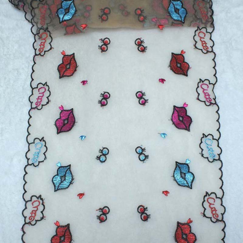 20 Yard Renda Bordir Dua Warna - Embroidery Lips ulasan dan harga