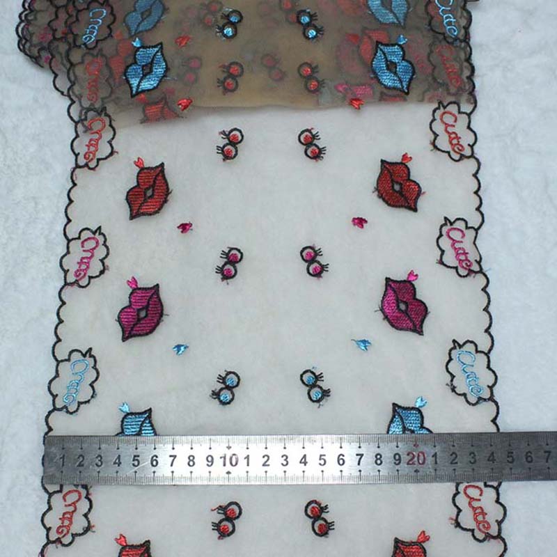 20 Yard Renda Bordir Dua Warna - Embroidery Lips ulasan dan harga