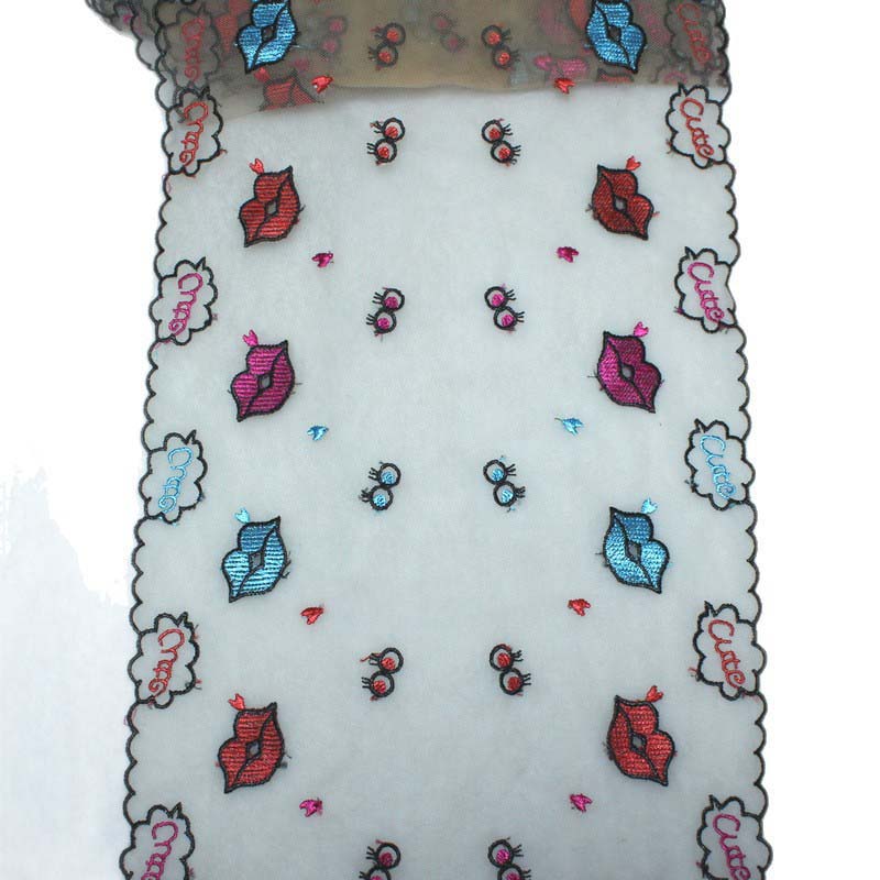 20 Yard Renda Bordir Dua Warna - Embroidery Lips ulasan dan harga