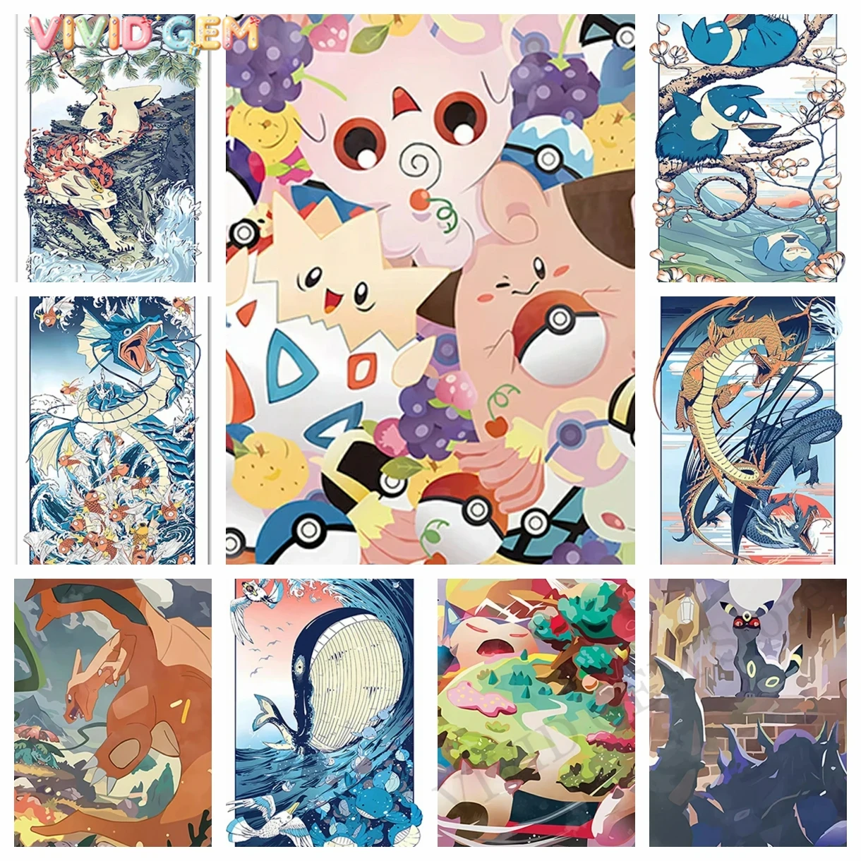 VIVID GEM Pokémon Pikachu Anim - Embroidery Garden ulasan dan harga