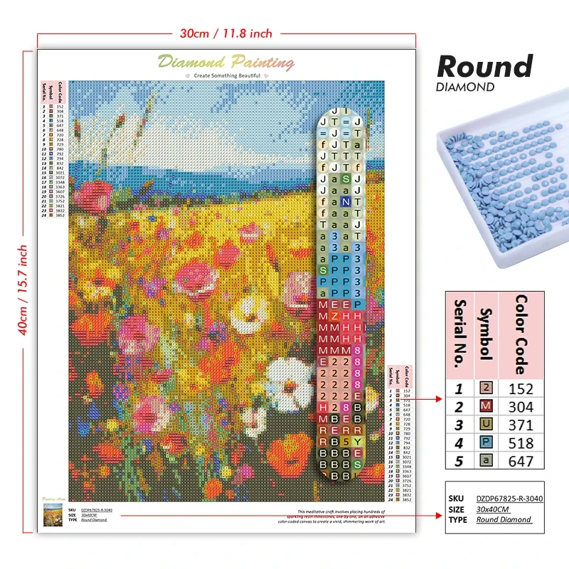 Lukisan Berlian 5D DIY Motif K - Embroidery Roll Pattern ulasan dan harga