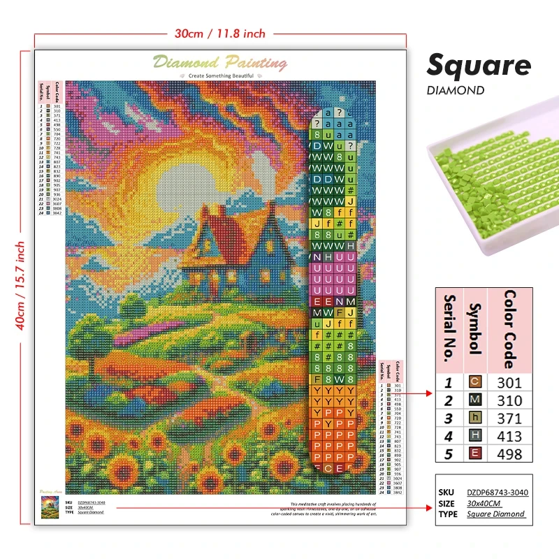 Lukisan Berlian 5D DIY Motif K - Embroidery Roll Pattern ulasan dan harga