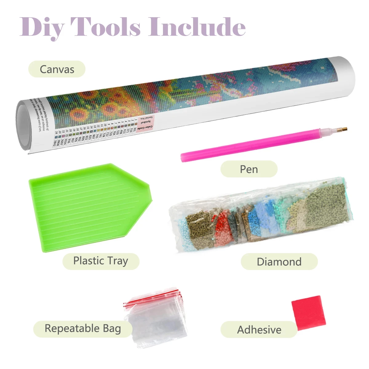 Lukisan Berlian 5D DIY Motif K - Embroidery Roll Pattern ulasan dan harga