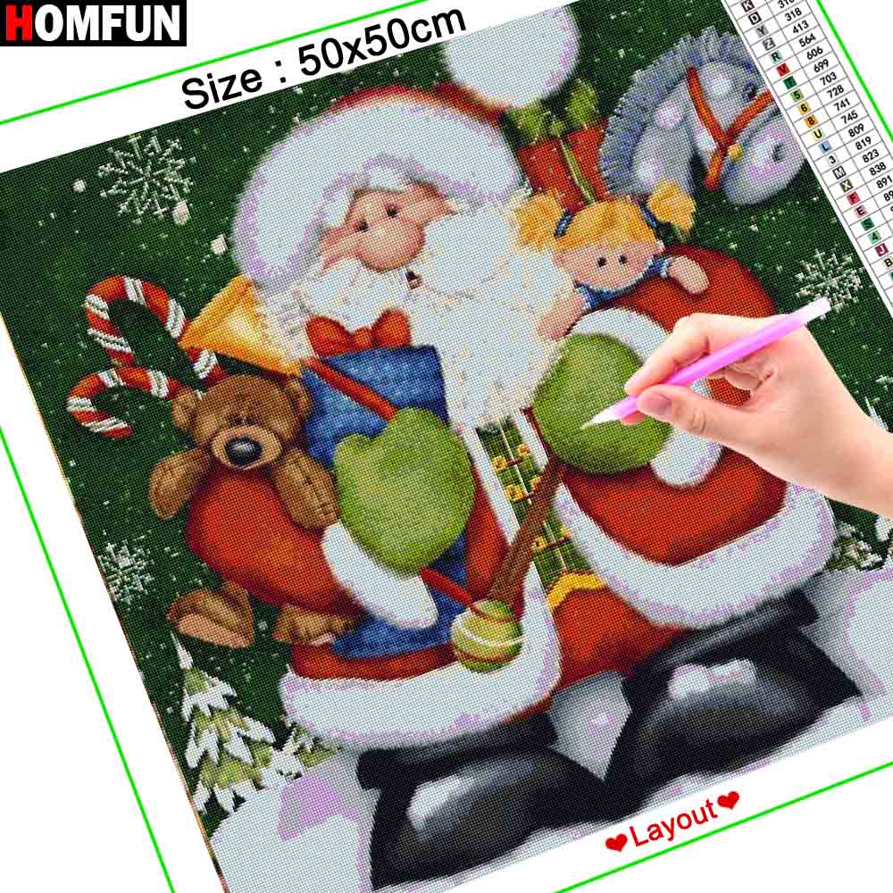 HOMFUN Lukisan Berlian Persegi - Embroidery Roll Pattern ulasan dan harga