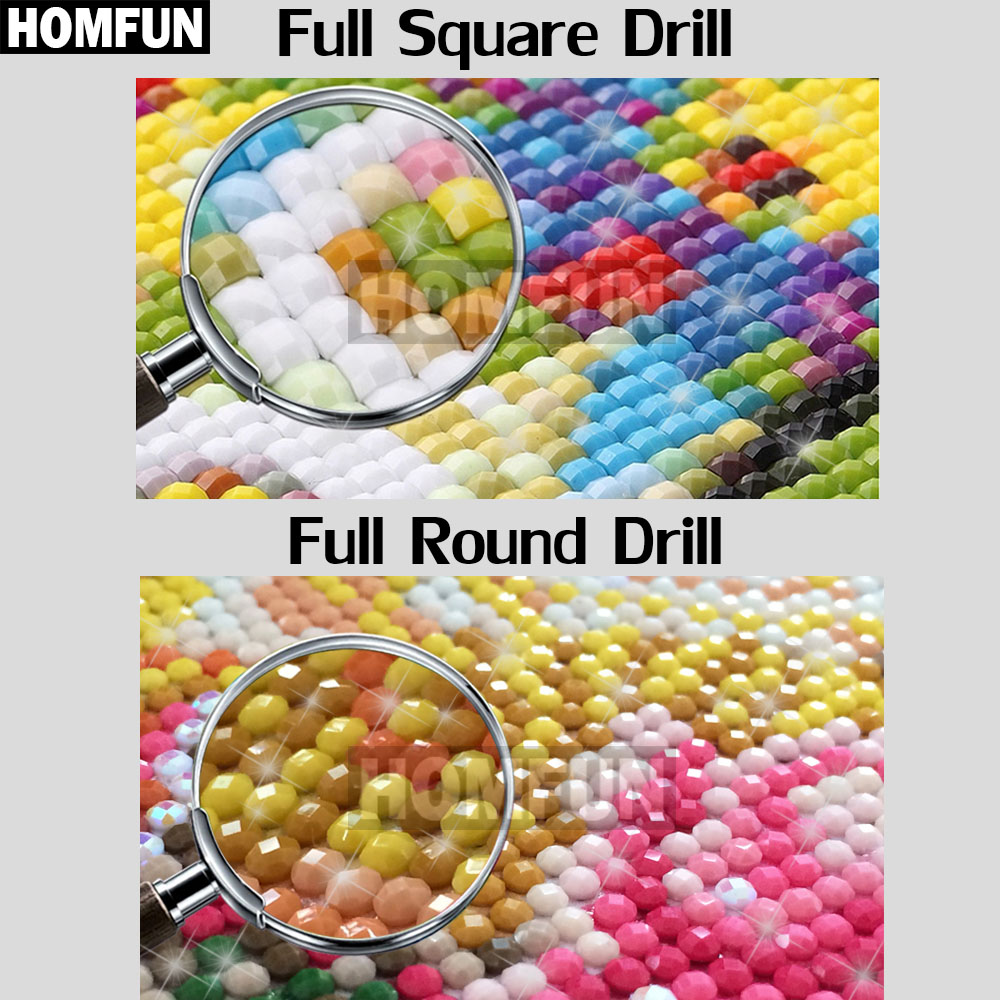 HOMFUN Lukisan Berlian Persegi - Embroidery Roll Pattern ulasan dan harga