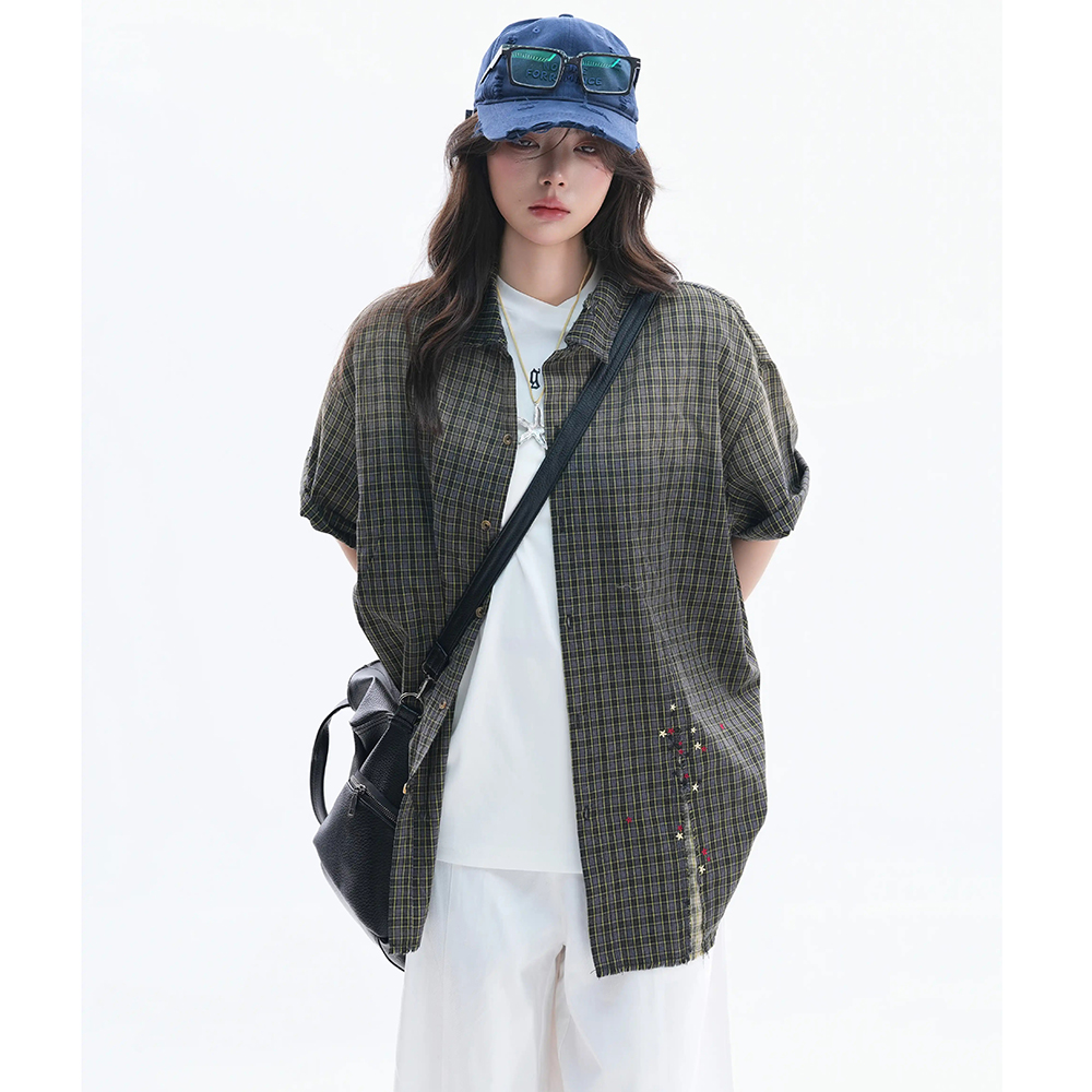 Blus dan Kemeja Wanita Vintage - Embroidery Gradient ulasan dan harga