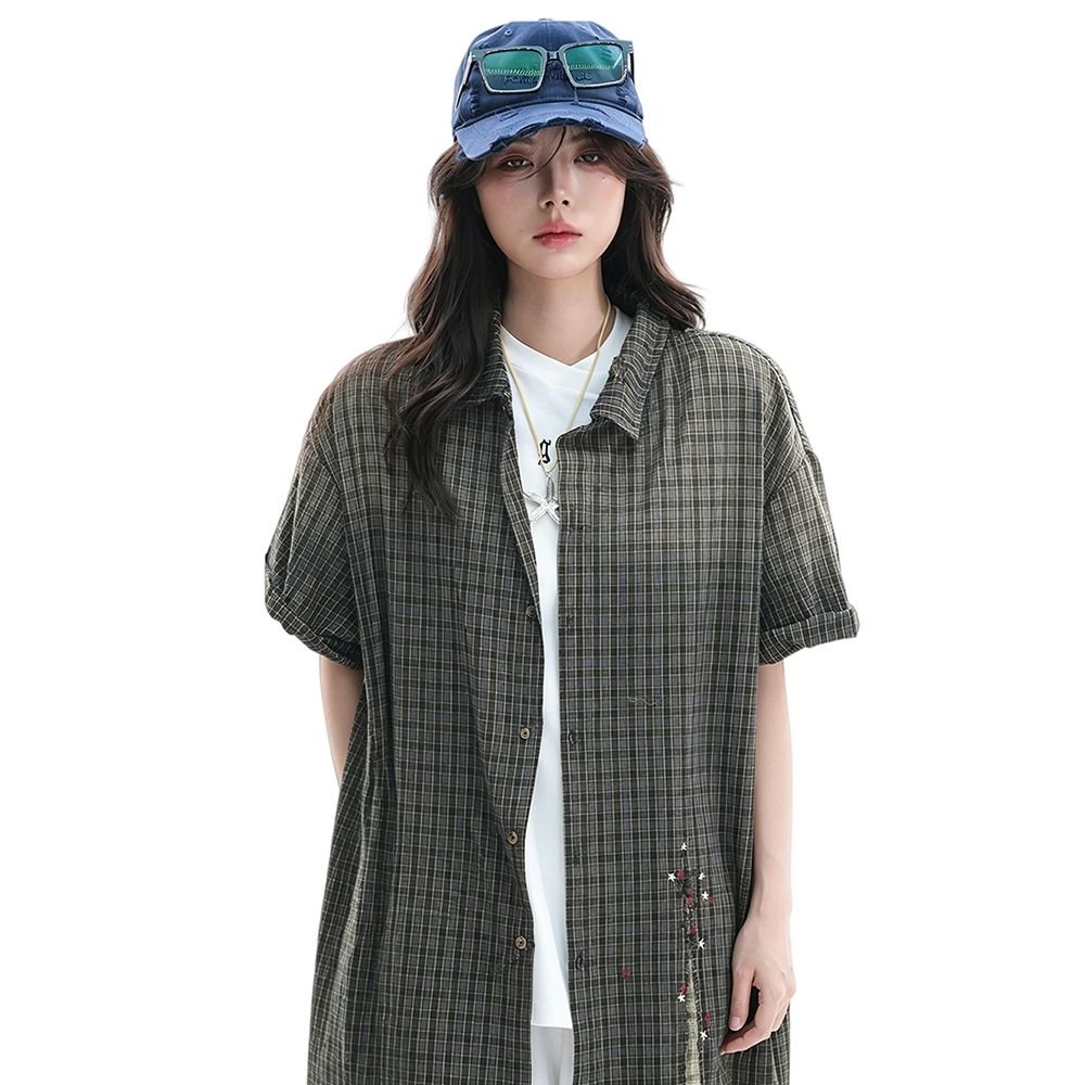 Blus dan Kemeja Wanita Vintage - Embroidery Gradient ulasan dan harga