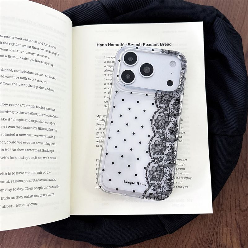 Casing HP Motif Polkadot Renda - Embroidery White ulasan dan harga