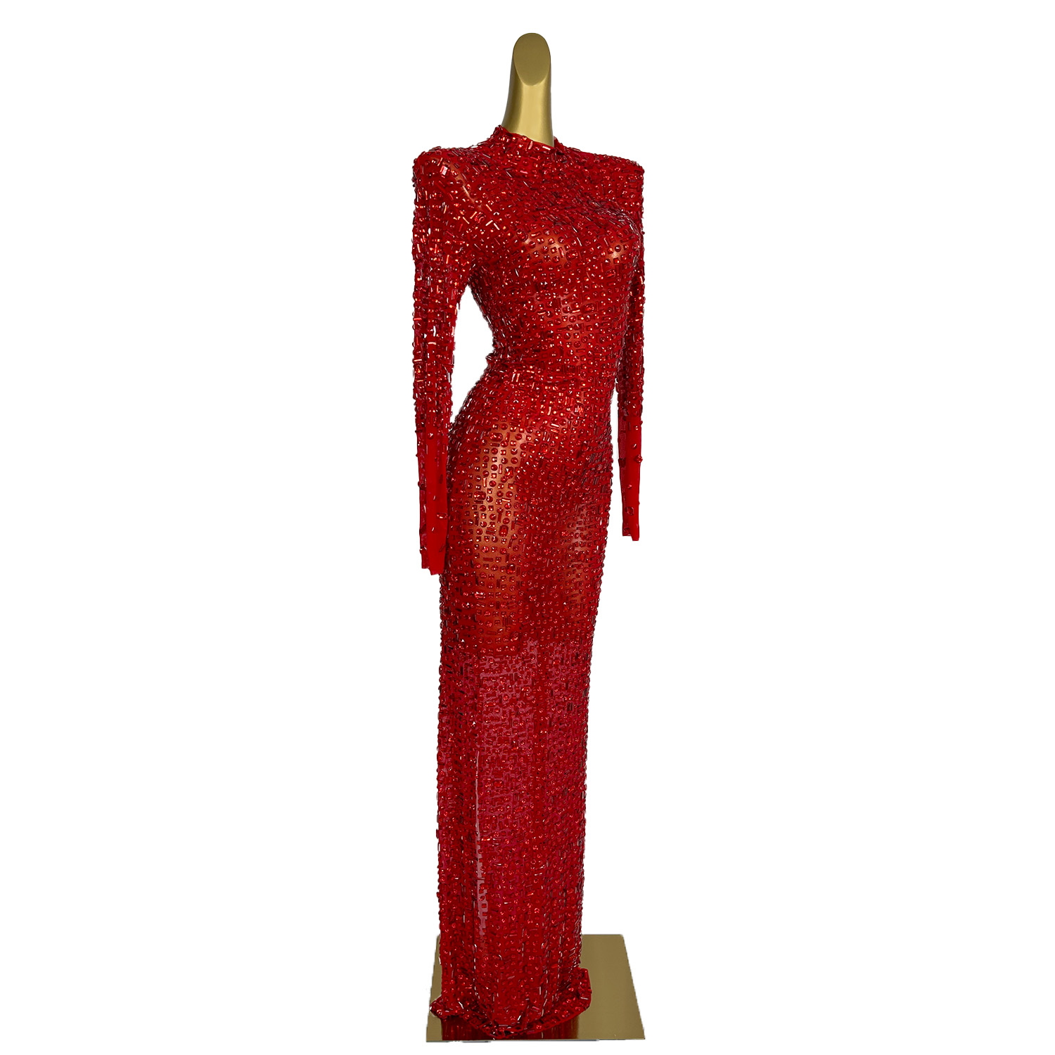 Gaun berlian merah gaun malam  - Embroidery Abaya ulasan dan harga