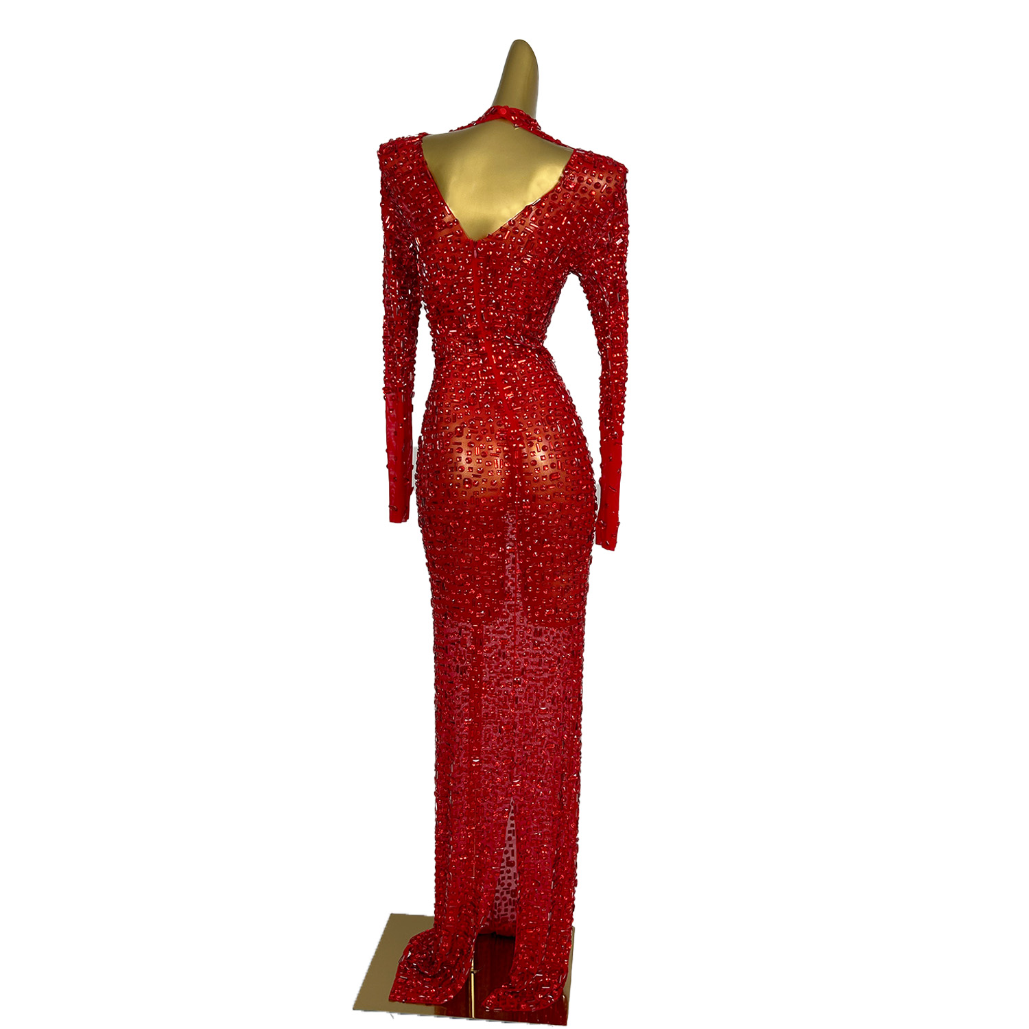 Gaun berlian merah gaun malam  - Embroidery Abaya ulasan dan harga