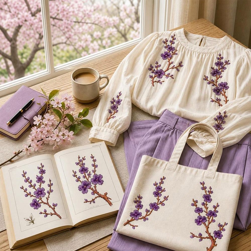 Patch Bunga Sakura DIY untuk D - Embroidery Patch ulasan dan harga