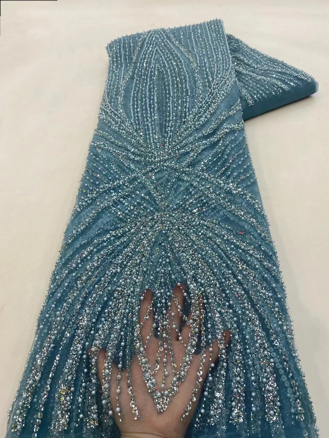 2 yard Kain Renda Manik-manik  - Embroidery Gradient ulasan dan harga