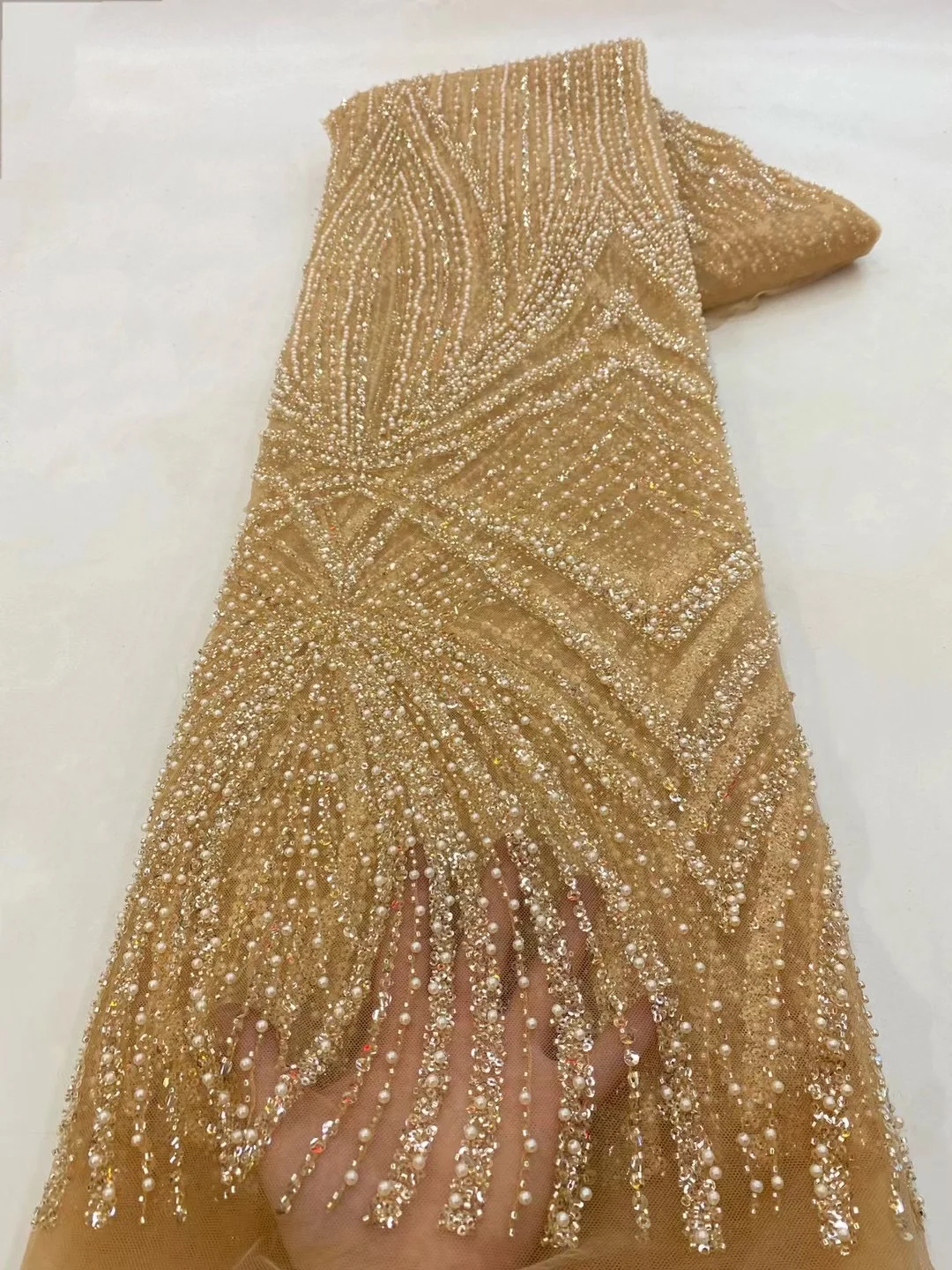 2 yard Kain Renda Manik-manik  - Embroidery Gradient ulasan dan harga