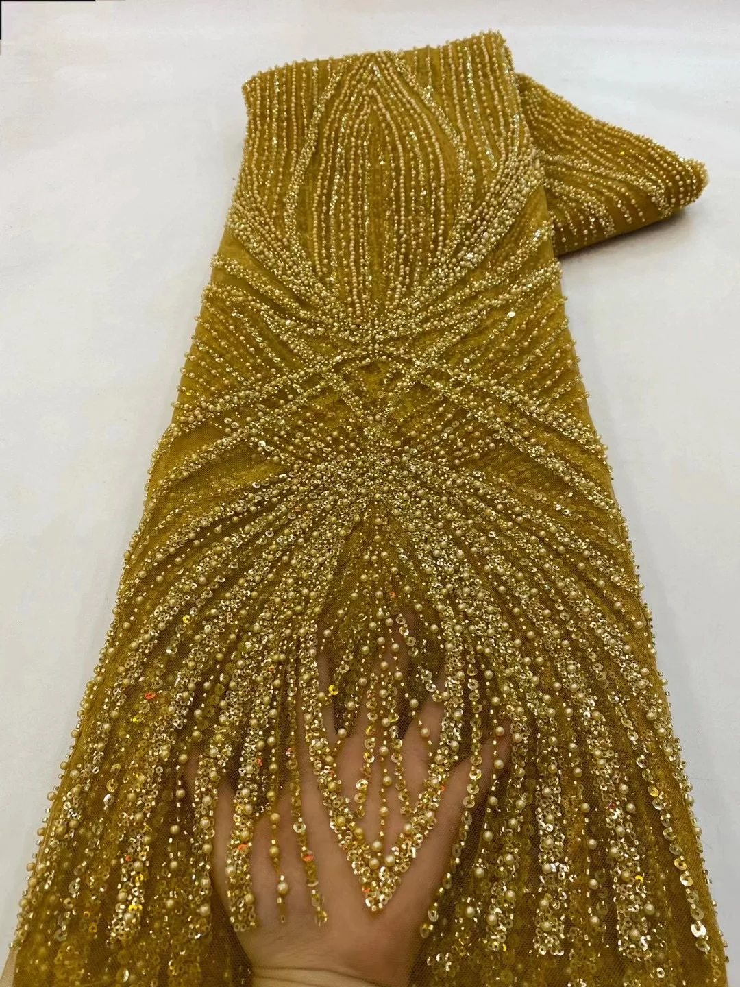 2 yard Kain Renda Manik-manik  - Embroidery Gradient ulasan dan harga