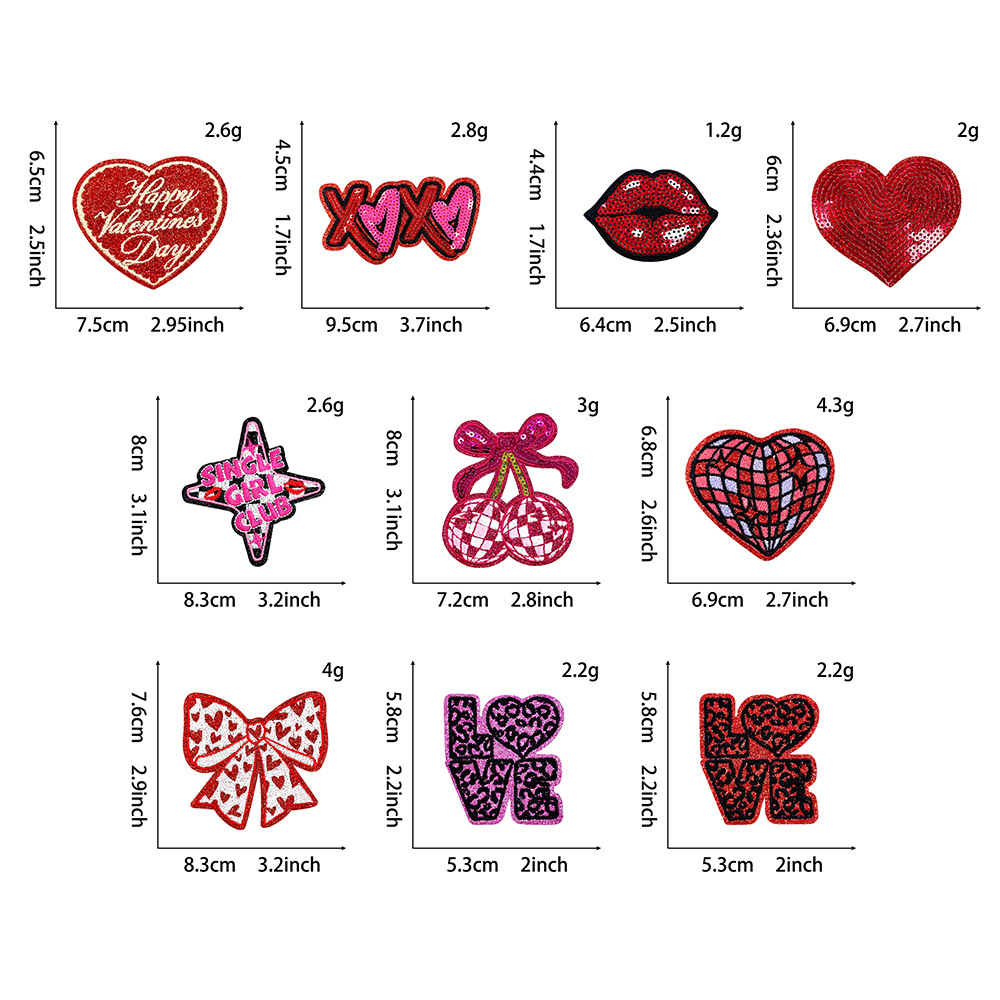 10pcs/set 2026 Patch Bordir Ba - Embroidery Lips ulasan dan harga