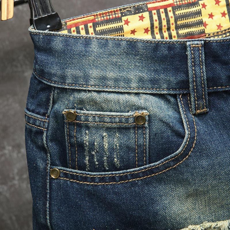 Celana pendek jeans pria berga - Embroidery Patch ulasan dan harga